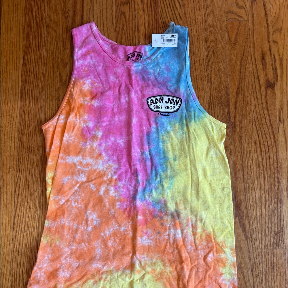 Ron Jon Pink and Blue Tie-Dye Tank
